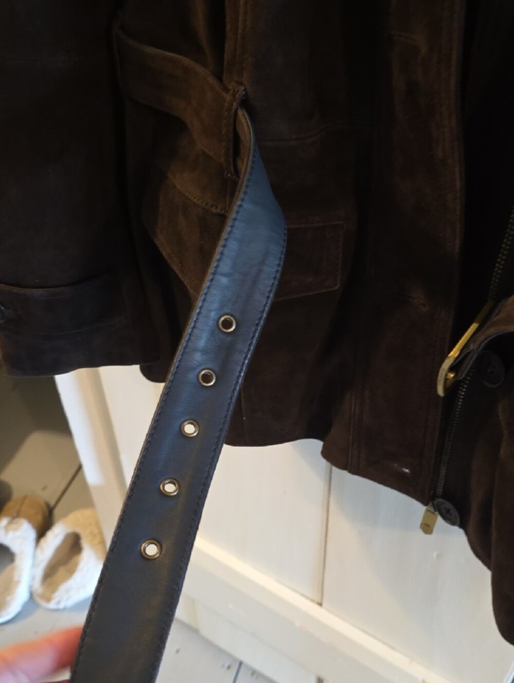 Fairfax And Favor -Dark Brown Suede Trench Jacket - Classic Women's Coat - Picture 6 of 13